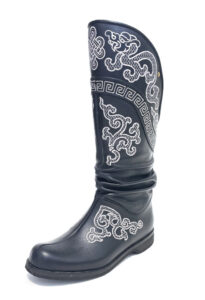 Boots With White Embroidery