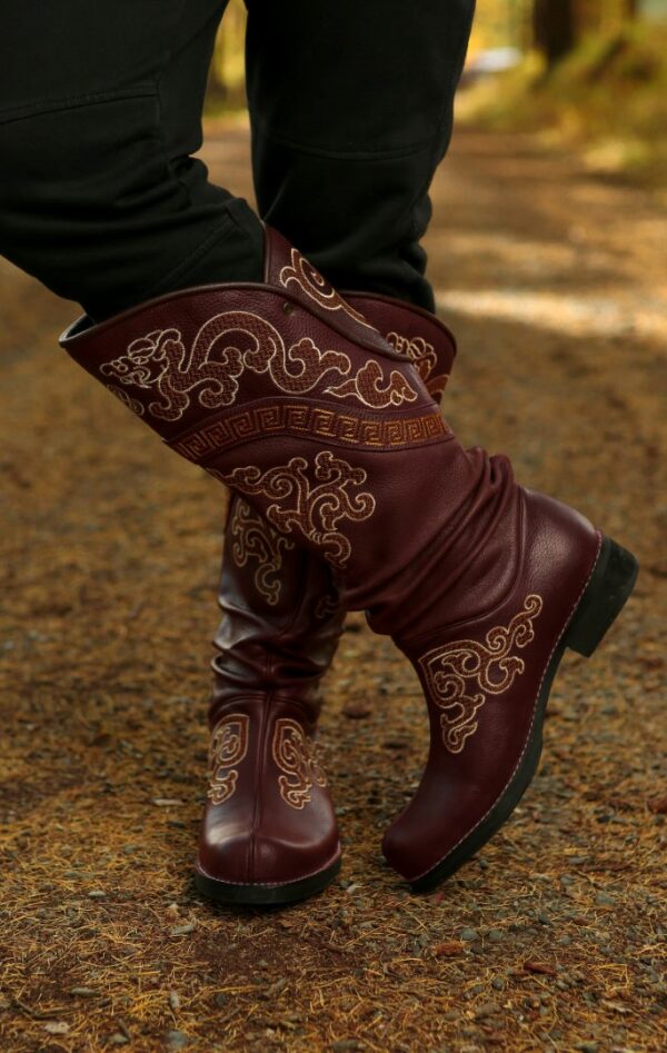 White Embroidered Boots