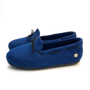 Blue Felt Shoes with Laces