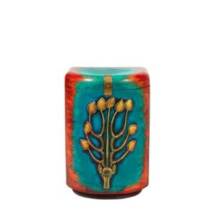 Cylinder chest with golden deer ornament