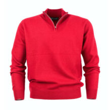 Men’s red cashmere neck zipper sweater