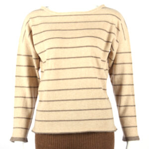 Brown Striped Women's Cashmere Jumper