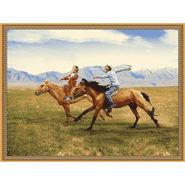 Souvenir Wool Carpet with Horse Rider 150x200 cm 1