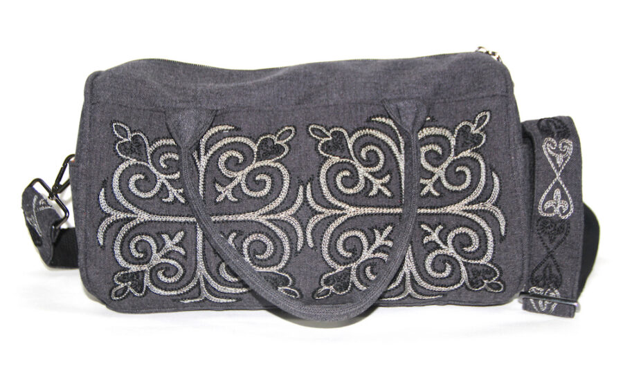 Gray Bag with Kazakh Embroidery 2