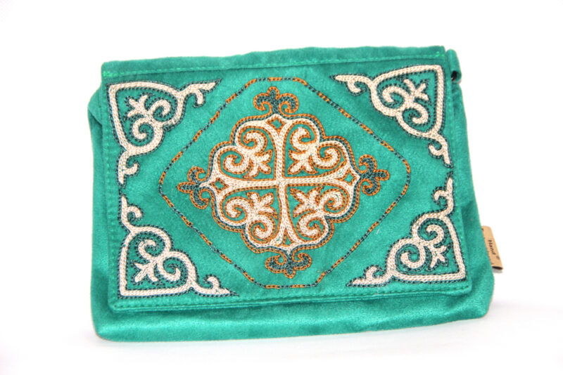 Green Kazakh Embroided Handbag 1 1