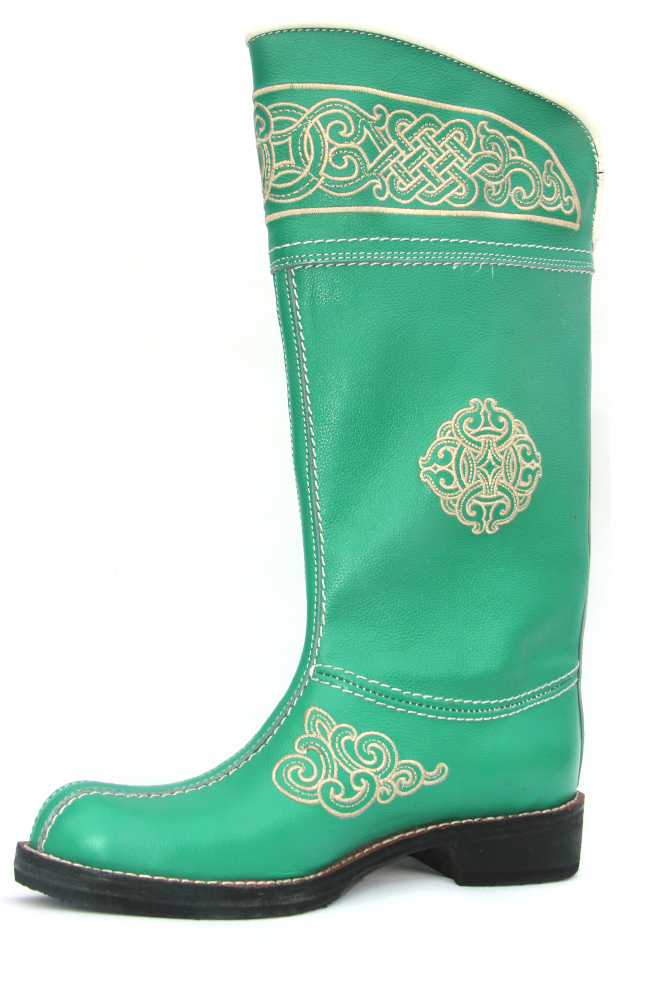 Green Leather Boots left