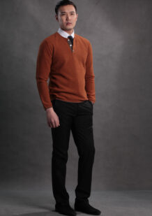 Men’s Orange Merino Wool Shirt