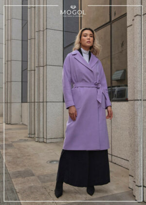Women’s Sheep Wool Purple Coat (front)