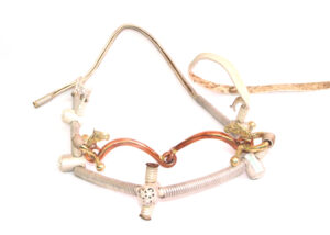 Steel Horse Bridle with Gold Brass Snaffle Bit