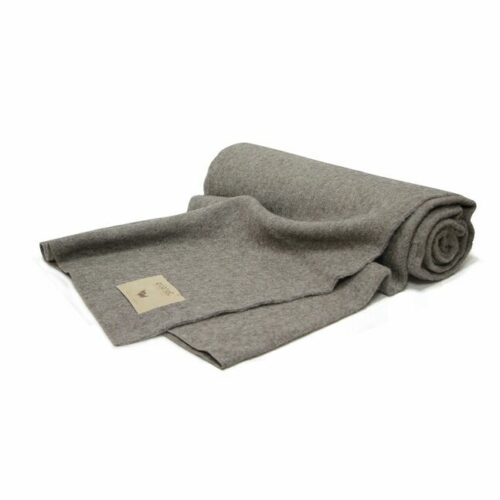 Rolled grey blanket