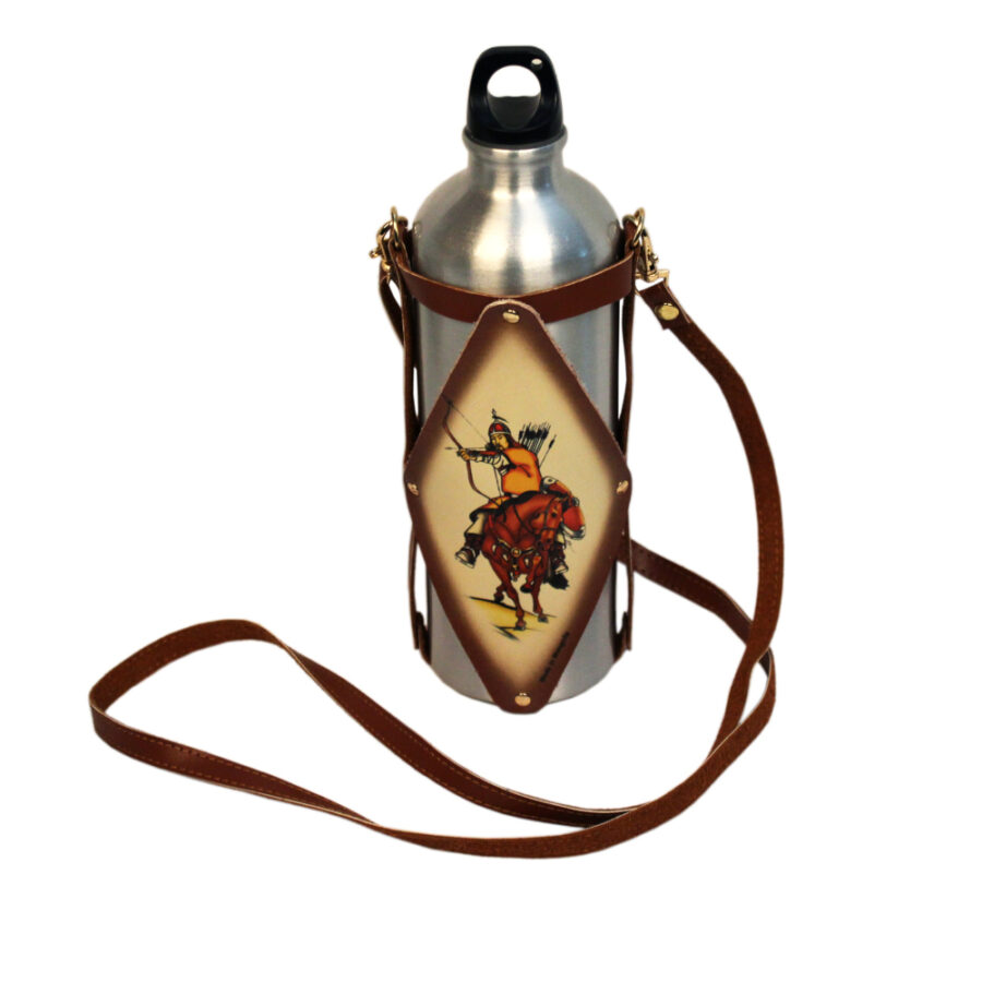 Leather Flask with Warrior