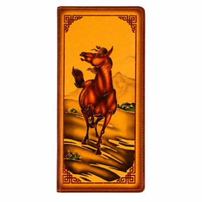 Leather Wallet with Horse Design