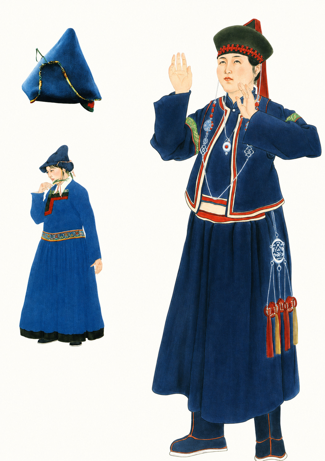 Mongolian Traditional Clothing: Deel Styles, Hats and Identity 3 Buryat Mongolian women’s costume with traditional hats