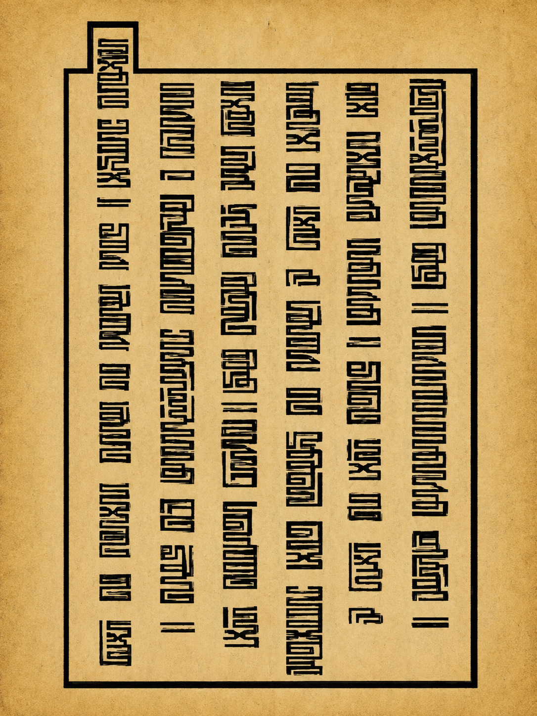 Traditional Mongolian seal script chart