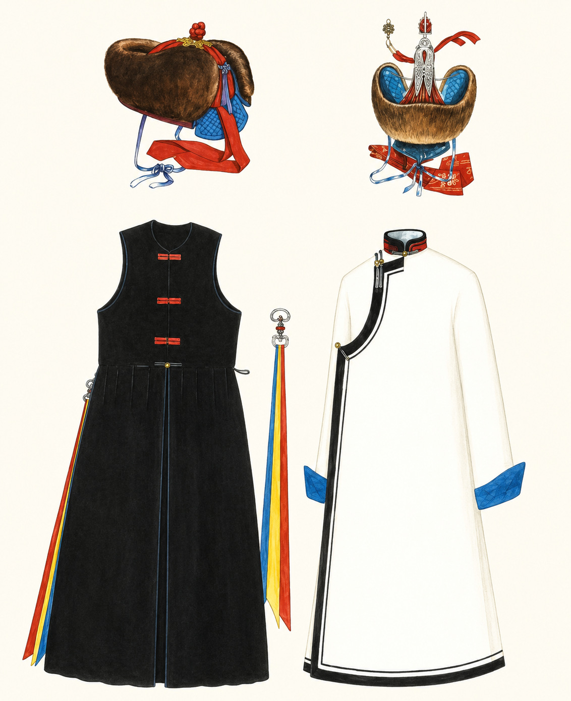 Mongolian Traditional Clothing: Deel Styles, Hats and Identity 11 Myangad Mongolian winter hats and traditional clothing