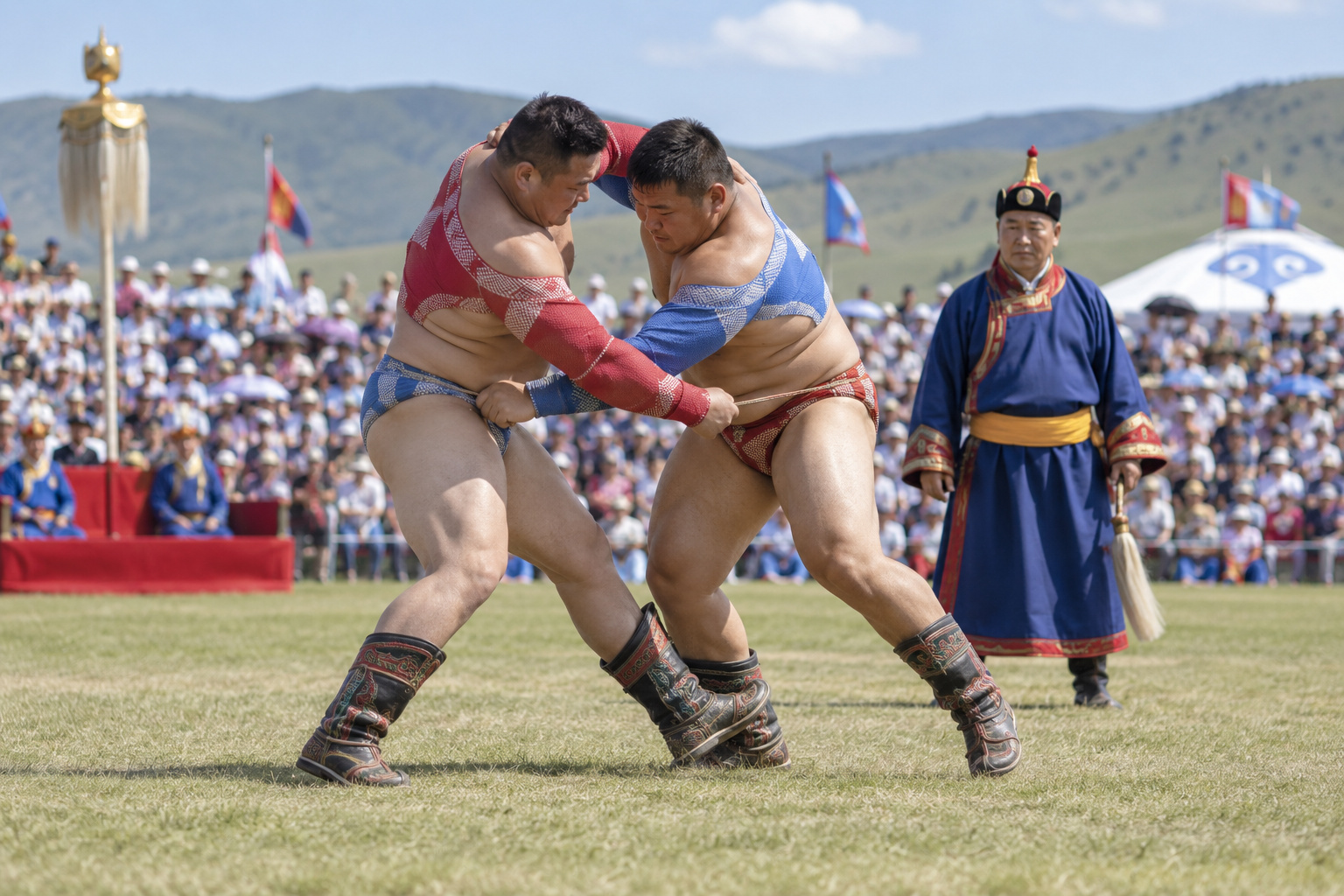 Mongolian Traditional Wrestling: Rules, Rituals and Naadam 51 Mongolian wrestlers competing during Naadam
